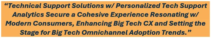 Technical support solutions with personalized tech support analytics secure a cohesive experience resonating with modern consumers, enhancing Big Tech CX and setting the stage for Big Tech omnichannel adoption trends.