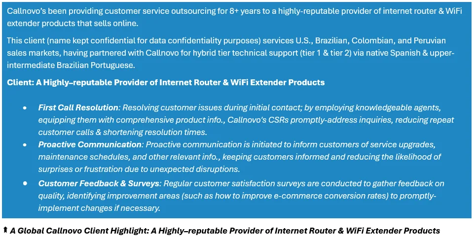 A Global Callnovo Client Highlight: A Highly–reputable Provider of Internet Router & WiFi Extender Products