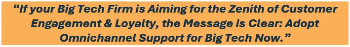 If your Big Tech firm is aiming for the zenith of customer engagement & loyalty, the message is clear: adopt omnichannel support for Big Tech now.