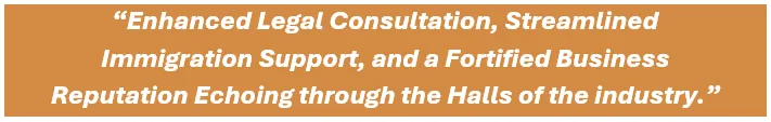 The long-term benefits of a partnership with Callnovo Contact Center are clear: Enhanced Legal Consultation, Streamlined Immigration Support, and a Fortified Business Reputation Echoing through the Halls of the industry.