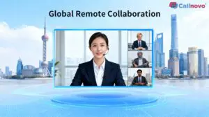 China remote assistant video call illustration
