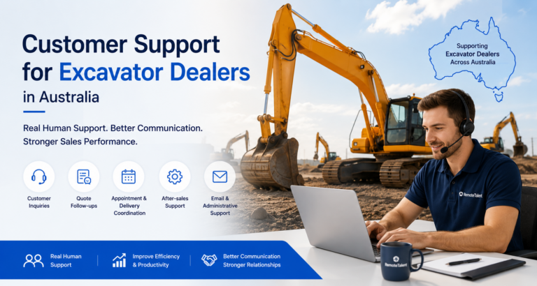 customer support for excavator dealers in Australia