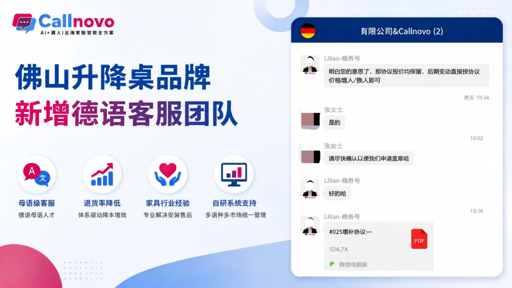 办公家具品牌新增德语客服团队