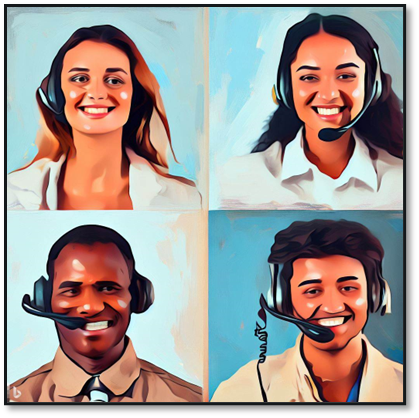 Four smiling ethnic technical support representatives afford a slew of offshore technical support benefits for U.S.-based brands to improve their customer engagement and long-term brand success.