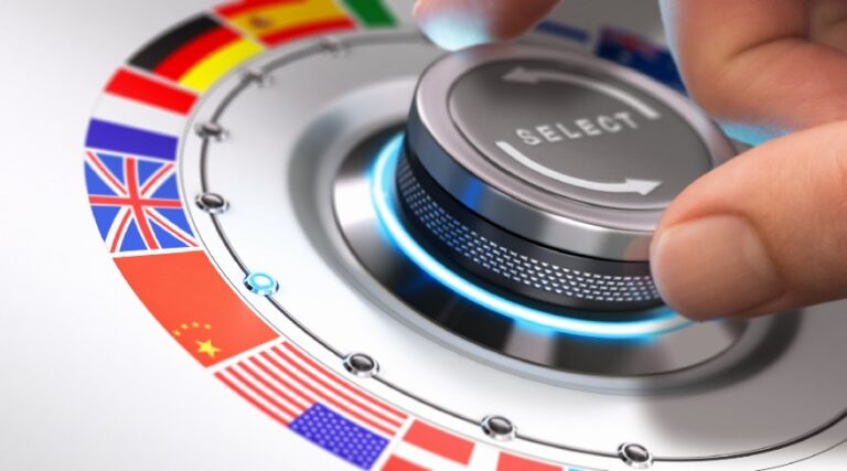 A language selection dial is shown, giving the imagery that it is easy to select global languages to interact with. Furthermore, with the right call center, you have access to a plethora of options when it comes to the provision of tailormade multilingual customer service solutions.