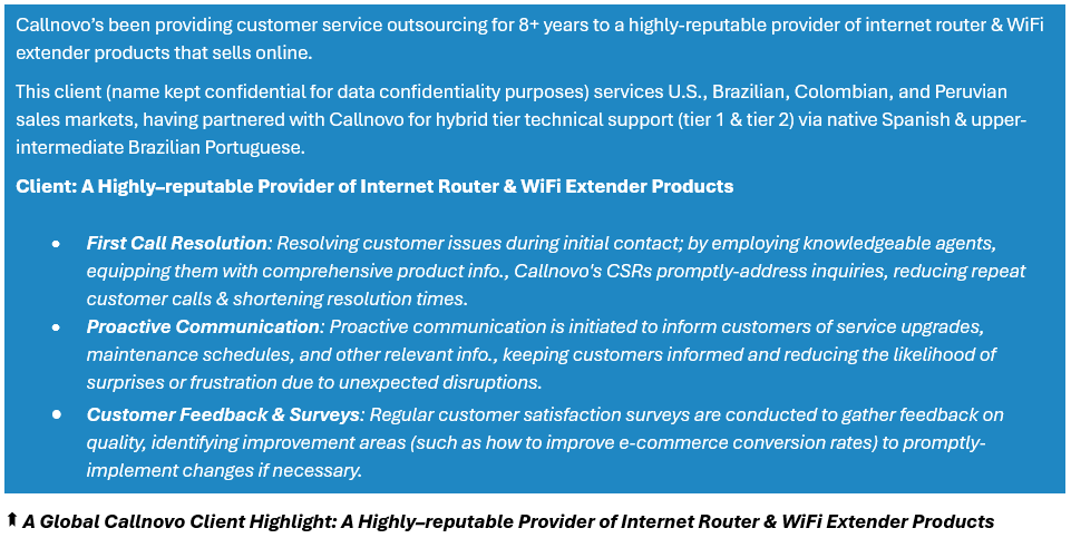 A Global Callnovo Client Highlight: A Highly–reputable Provider of Internet Router & WiFi Extender Products