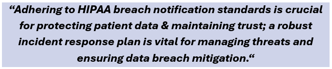 Adhering to HIPAA breach notification standards is crucial for protecting patient data & maintaining trust; a robust incident response plan is vital for managing threats and ensuring data breach mitigation.