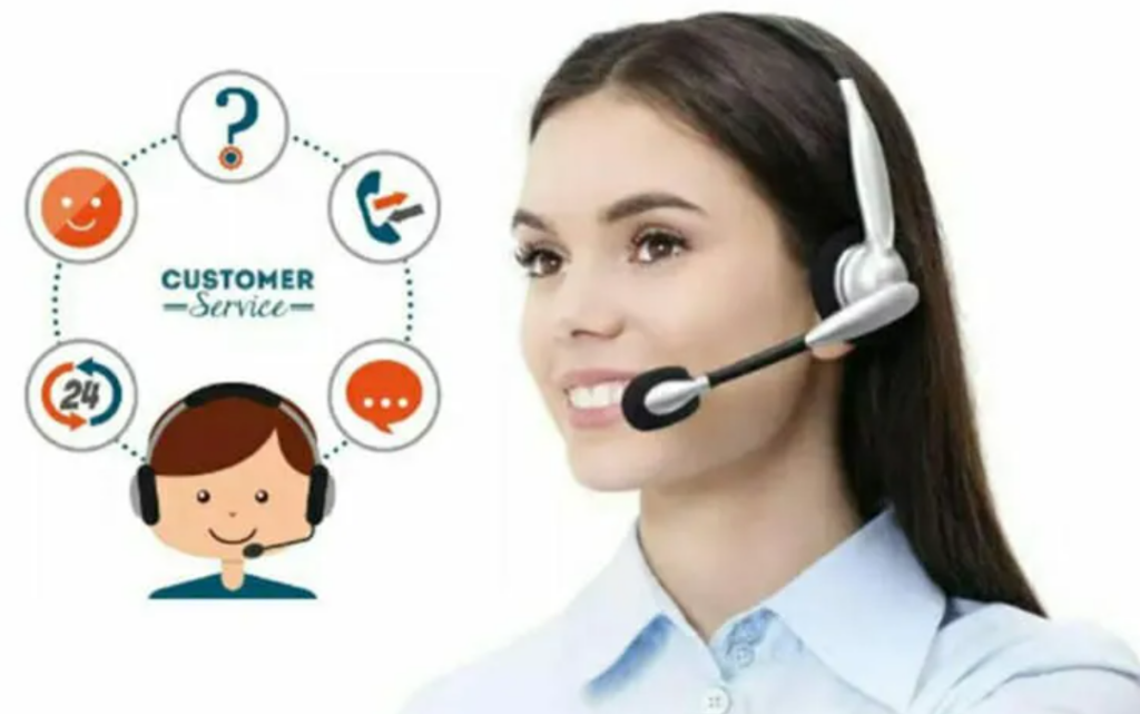 A German customer service representative with a headset, showcasing efficient and friendly customer support tailored to the German market.