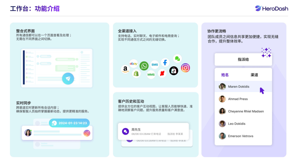 HeroDash工作台实现全渠道整合接入