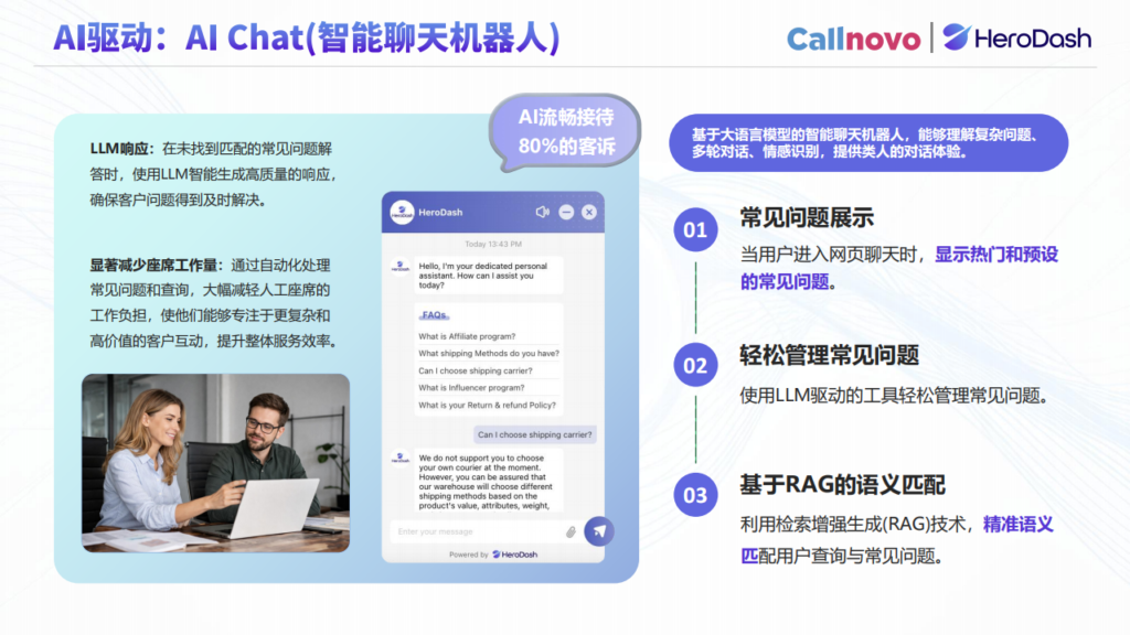 Callnovo自研客服系统智能聊天客服功能