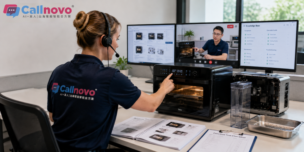 Callnovo 英语客服外包正使用品牌样机进行实操训练
