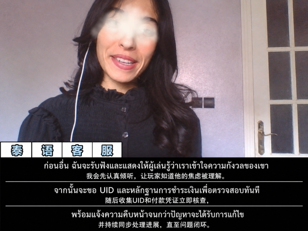 图为泰语客服Nicha线上视频面试